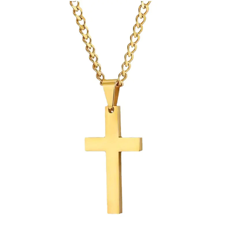 Cross Necklace with Jesus and Bible Verse Design