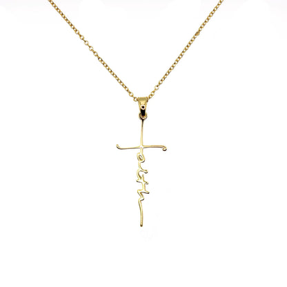 Love in Faith | Faith Cross Necklace | Christian Accessories | Faith-Based Apparel | Christian Gifts (Gold)
