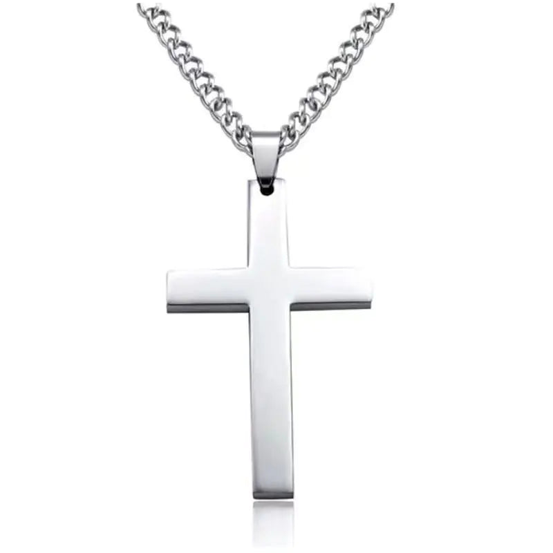 Cross Necklace with Jesus and Bible Verse Design